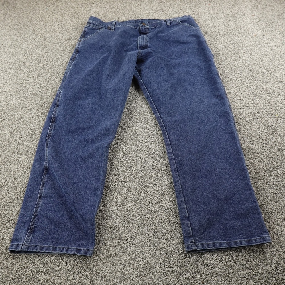 Wrangler Jeans Mens 40X30 Dark Blue Denim Carpenter Pants Cargo Utility Work Dad